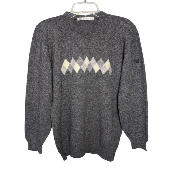 LYLE & SCOTT‎ long sleeve gray Argyle Women's Sweater size M - Picture 5 of 6
